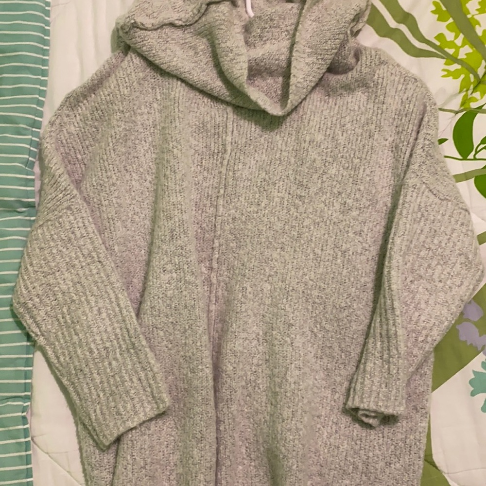Gray cowl neck oversized sweater